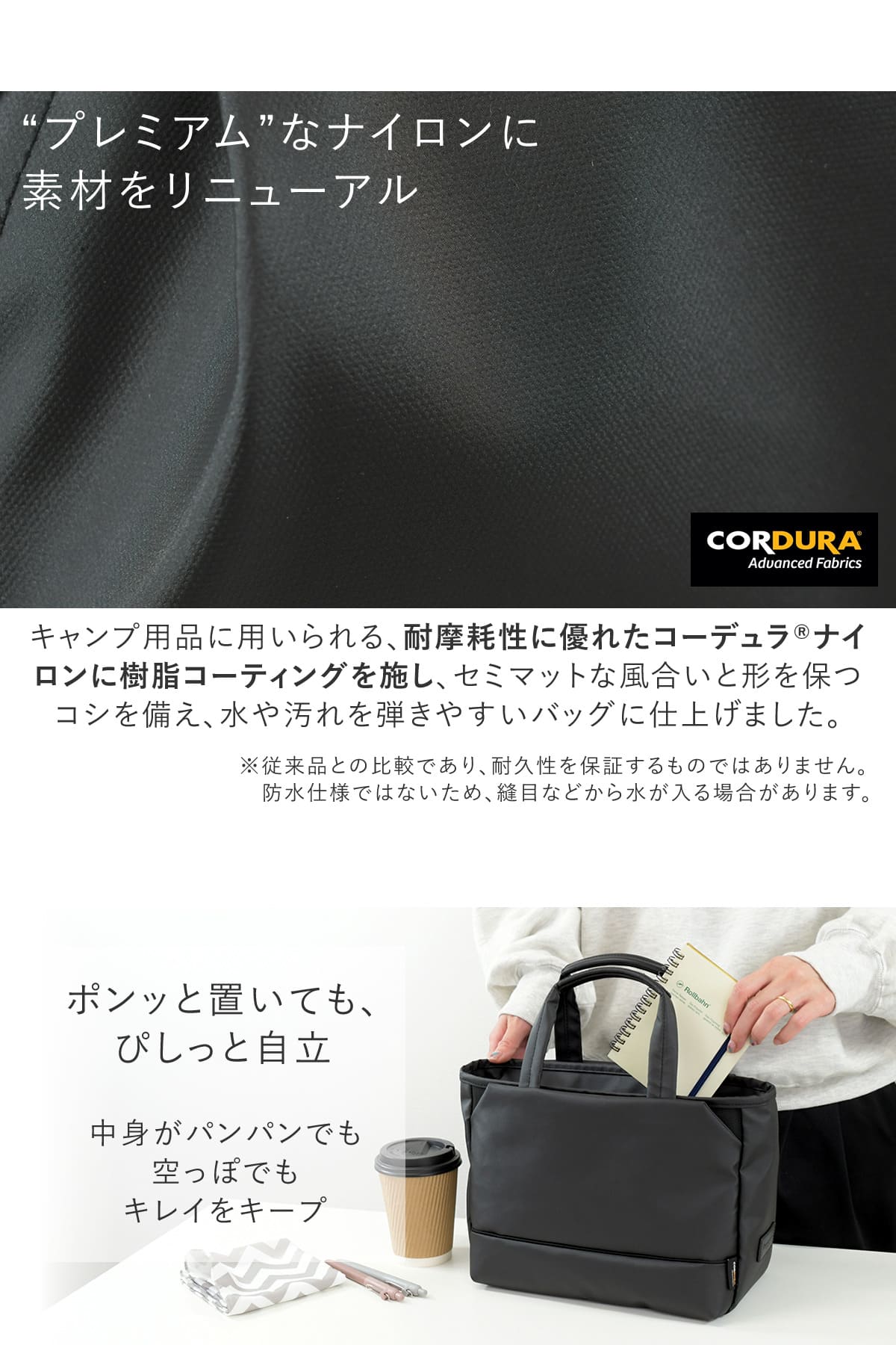 シンプル ベーシック 合わせやすいトートバッグ レディース ナイロン きれいめ 小さめ ミニトート 2wayトート ショルダー 斜めがけバッグ 軽い ミニトート