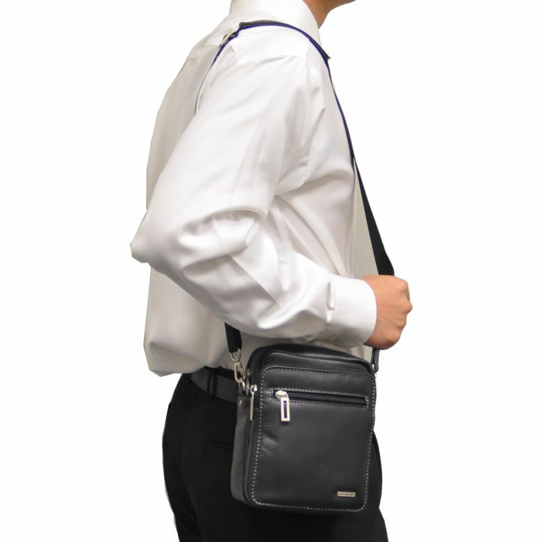 ショルダーバッグ 斜めがけ レザー 革 本革 男性 SAXON CLUB メンズ