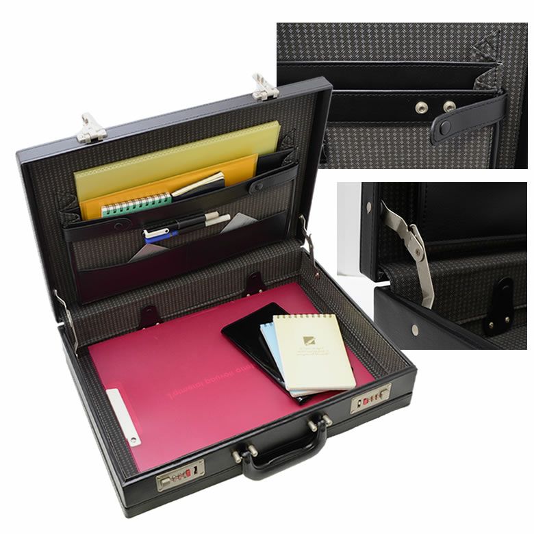 GUSTO アタッシュケース メンズ B4 合皮 マチ拡張 21212 | 目々澤鞄