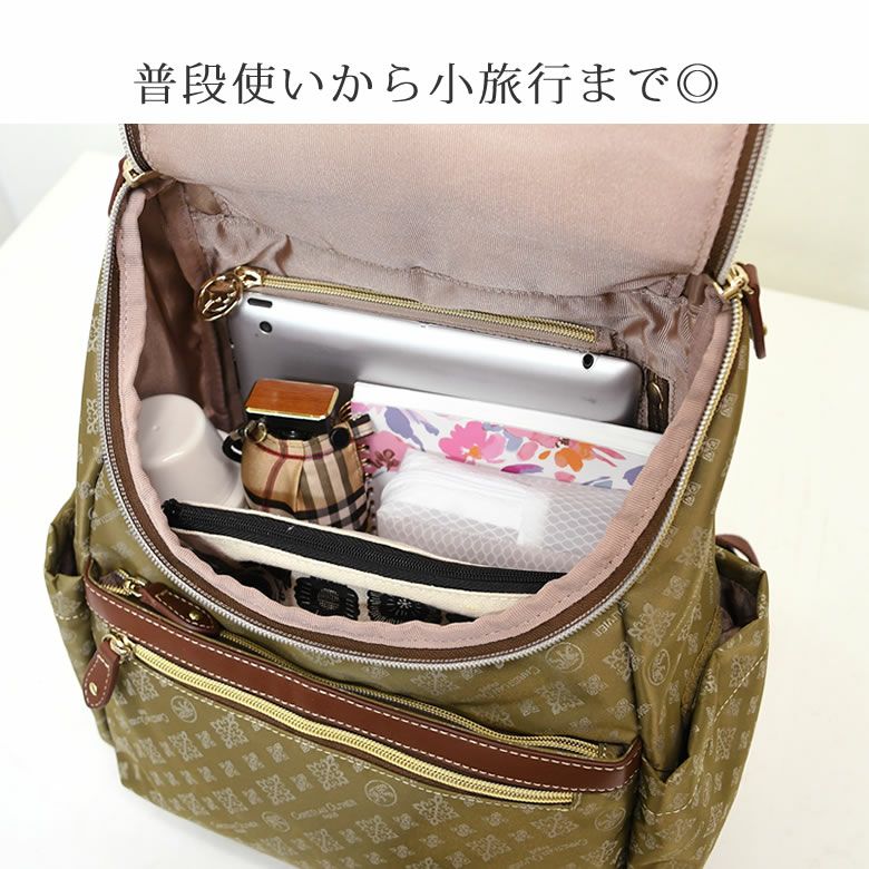 クリスチャン リュックサック レディース 大人 女性 ブランド 人気 旅行 ポケット  軽量 40代 50代 国内旅行 軽い お出かけ習い事 旅行