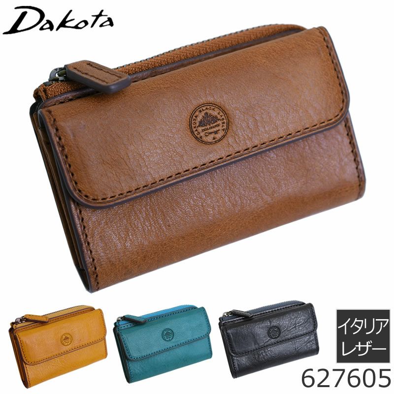 ダコタ　レザー コインケース ブラウン　カード ダコタ dakota ミニ財布 小銭入れ コインケース カード L字