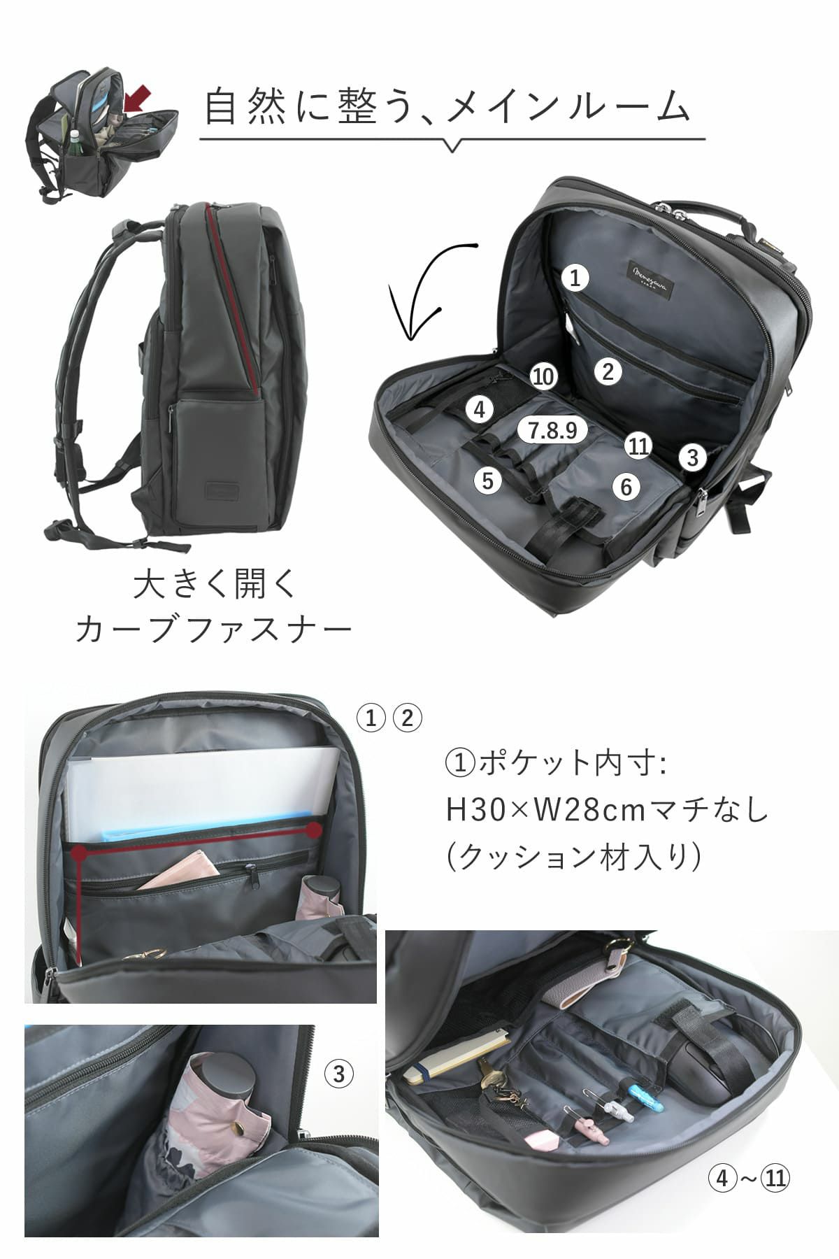 ビジネスリュック メンズ リュックサック 防水 ナイロン 軽量 丈夫 強い