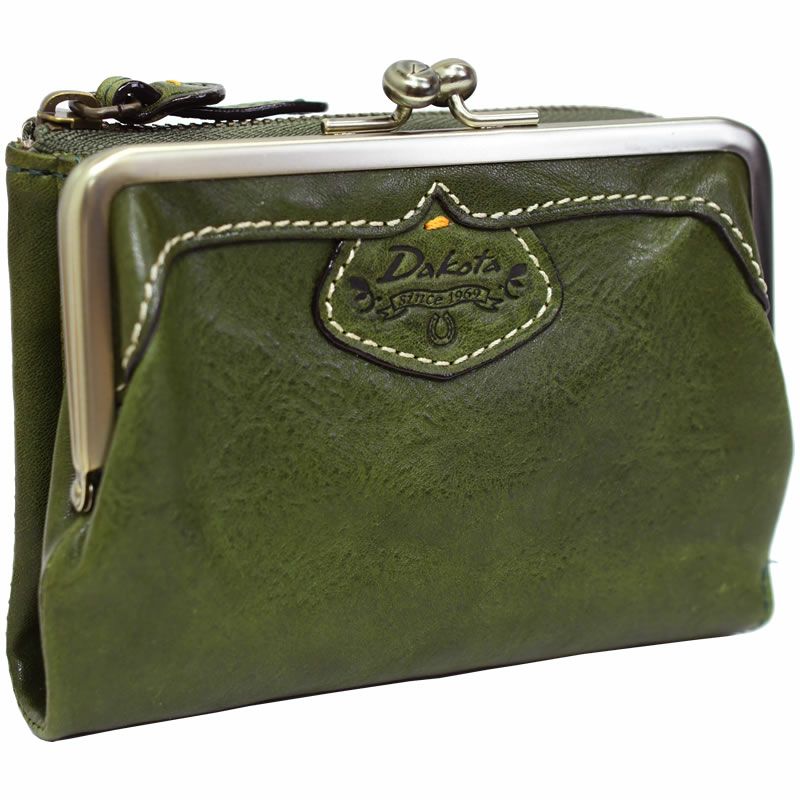 ダコタ 財布 レディース 40代 ブランド 二つ折り 人気 ブランド おしゃれ 可愛い 使いやすい がま口 グリーン 緑 ミドリ みどり