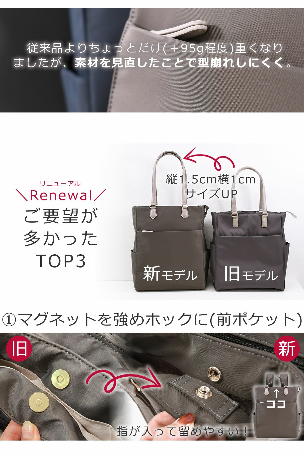 型崩れしにくい素材にブラッシュアップし角2封筒も入るサイズに進化した通勤用ビジネスリュック