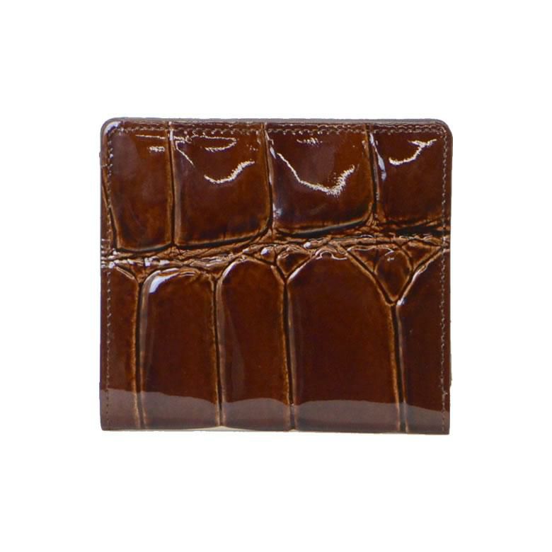 ⭐︎未使用に近い！Arukan アルカン テールワニ エナメル 二つ折り ミニ財布 テールワニ ワニ革型押し 牛革 三つ折り ミニ財布 | 株式会社