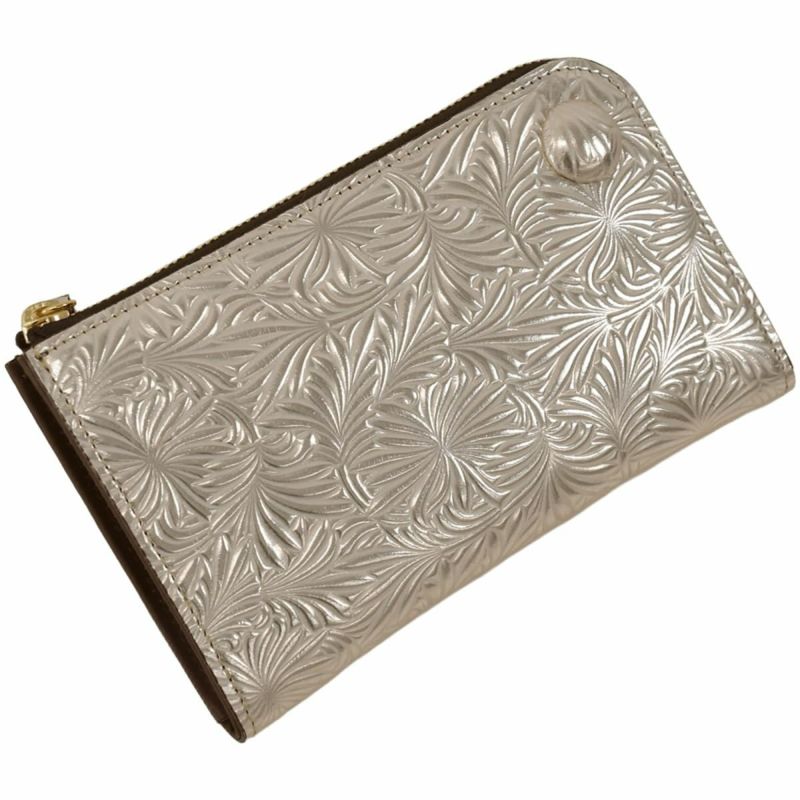 ミニ財布 レディース 人気 ブランド コンパクト スリム l字ファスナー 軽い 日本製 本革 ニュートラルグレイ1415675