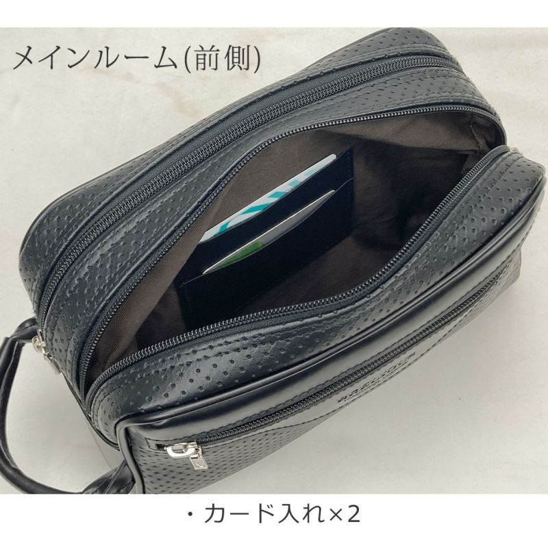 セカンドバッグ メンズ 日本製 40代 2ルーム 軽量 合皮製 豊岡鞄認定 ハンドル付き ブランド 25965