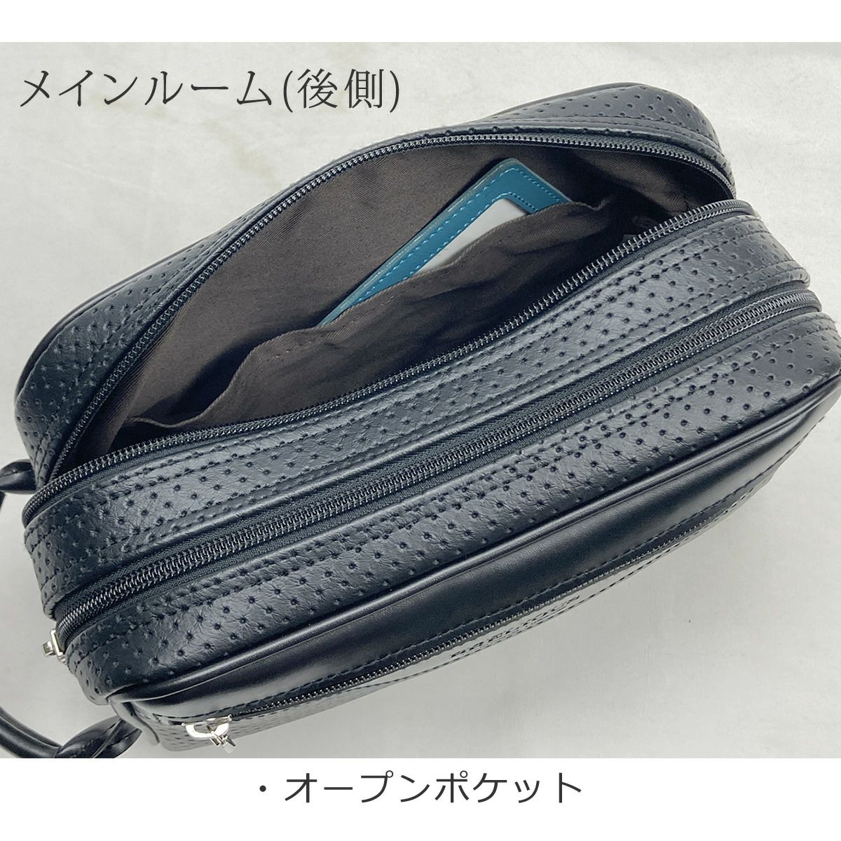 セカンドバッグ メンズ 日本製 40代 2ルーム 軽量 合皮製 豊岡鞄認定 ハンドル付き ブランド 25965