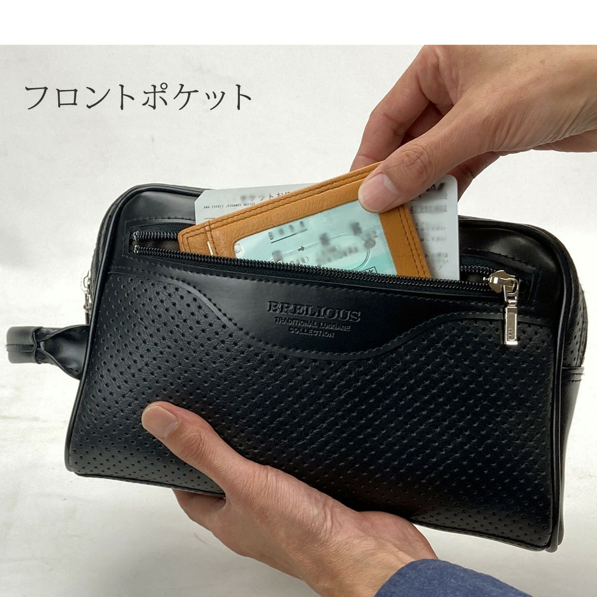 セカンドバッグ メンズ 日本製 40代 2ルーム 軽量 合皮製 豊岡鞄認定 ハンドル付き ブランド 25965