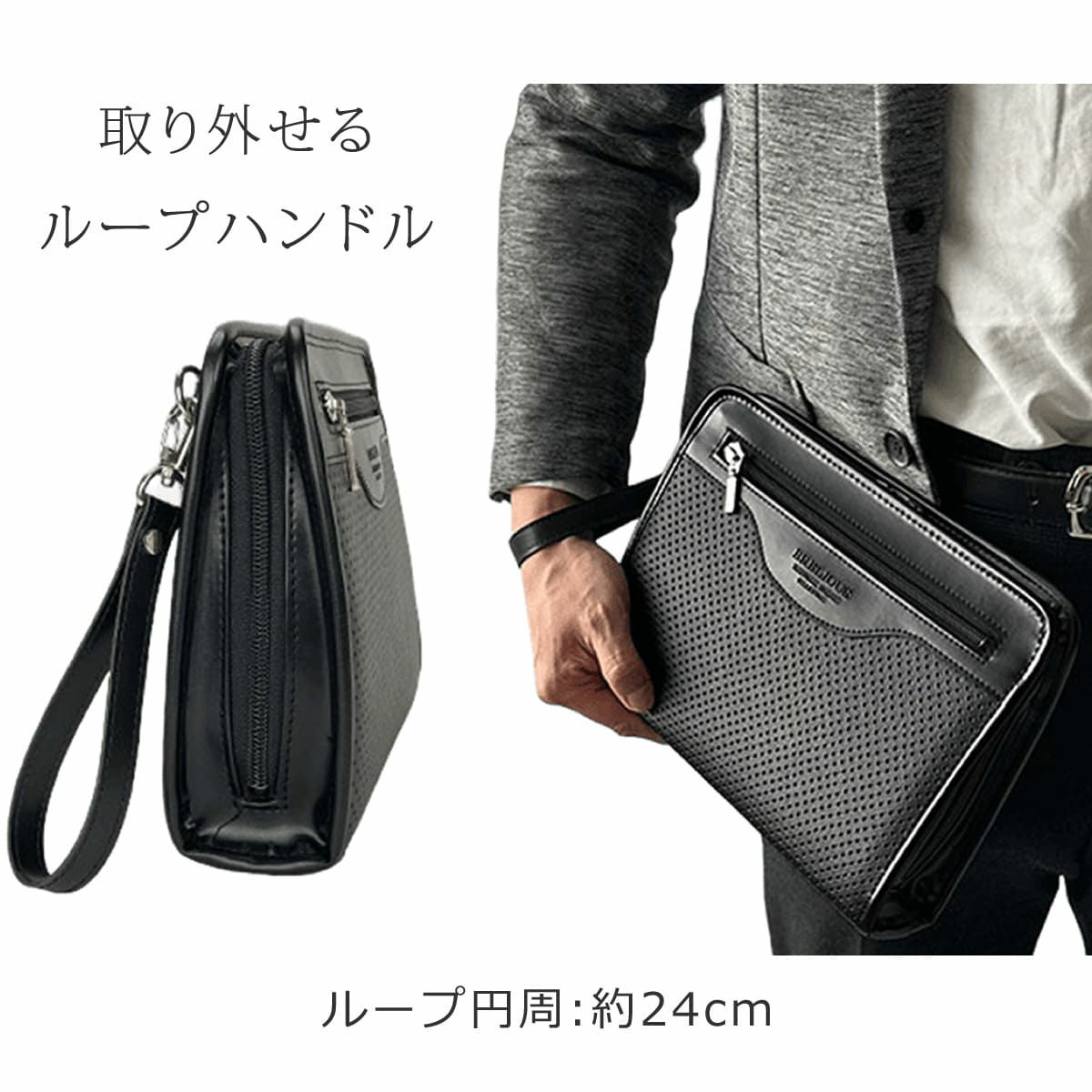 セカンドバッグ メンズ 日本製 40代 軽量 合皮製 豊岡鞄認定 ストラップ 2way 大きく開く ブランド 父の日 ギフト プレゼント25964