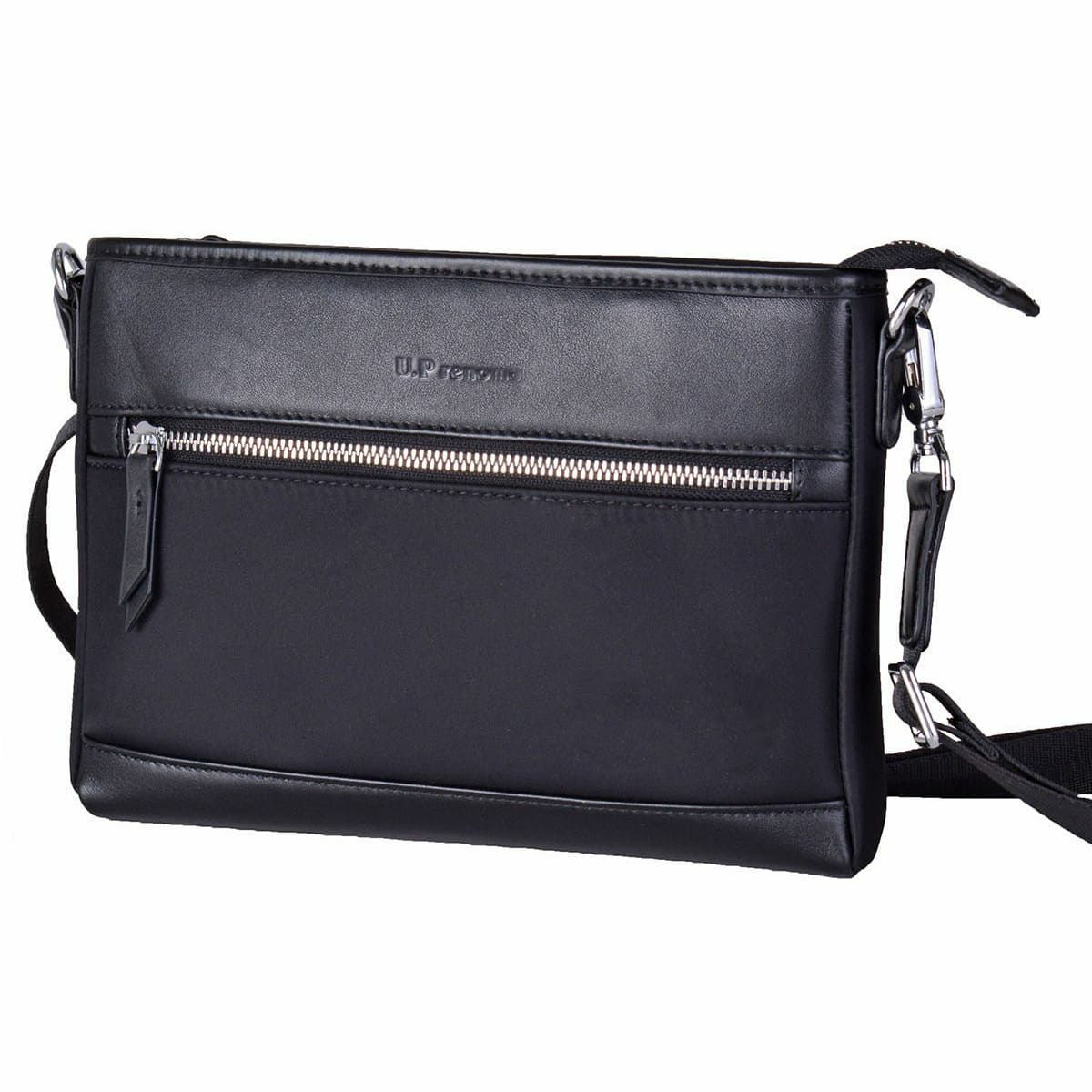 【軽量】2way小さめショルダーバッグ｜セカンドバッグにも｜ナイロン革コンビ