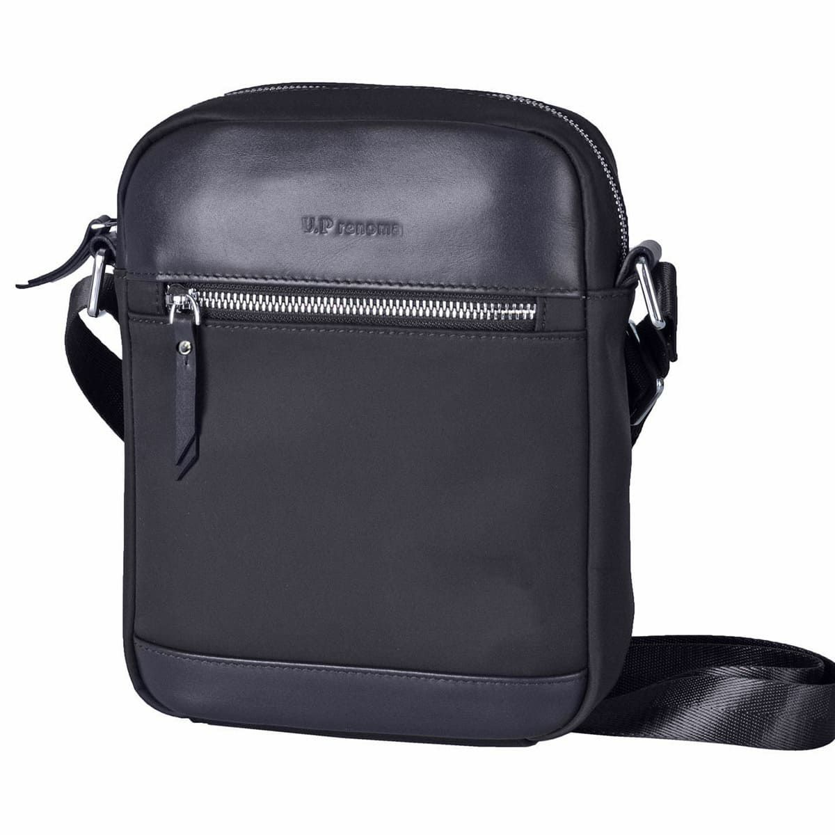 ショルダーバッグ メンズ 小さめ 斜めがけバッグ ナイロン 軽量 革付属 ブランド 軽い 縦型 父の日 プレゼント ギフト 贈り物 40代 50代 60代 renoma