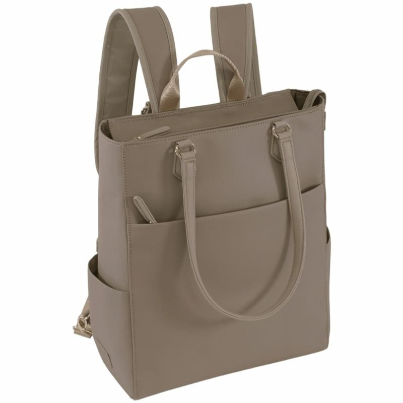 目々澤鞄 ビジネスリュック レディース 合皮 2way トート A4対応 軽量 おしゃれ きれいめ PC収納 通勤 営業 出張 自立 上品 グレージュ 