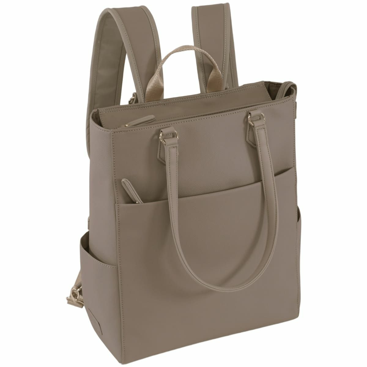 目々澤鞄 ビジネスリュック レディース 合皮 2way トート A4対応 軽量 おしゃれ きれいめ PC収納 通勤 営業 出張 自立 上品 グレージュ 