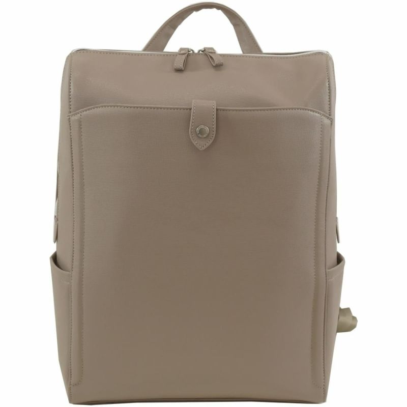 レディース ビジネスリュック 合皮 A4ファイル A4PC対応 2ルーム 軽量 通勤 おしゃれ きれいめ 大容量 仕事バッグ 出張 目々澤鞄 55300 グレージュ