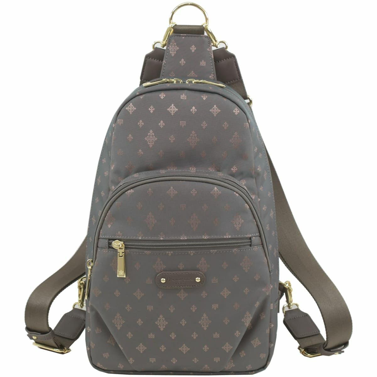 目々澤鞄 リュック レディース 小さめ 軽量 きれいめ 2way ボディバッグにもなる ミニリュック 斜めがけバッグ グレー